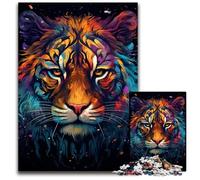 1000Pc Adults Jigsaw Puzzle Fierce Painting Fire Tiger Jigsaw Puzzles for Adults Relaxing Entertainment, Home Decor 1000 PCS(75x50cm)
