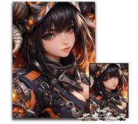 1000Pc Adults Jigsaw Puzzle Fiery Anime Girl WarriorJigsaw Puzzles for Adults Educational Activity for Cognitive Skills Cognitive Skill Improvement 1000 PCS(75x50cm)