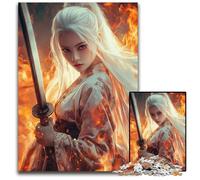 1000Pc Adults Jigsaw Puzzle Fiery Warrior Woman Jigsaw Puzzles for Adults Educational Activity for Cognitive Skills Cognitive Skill Improvement 1000 PCS(38x26cm)