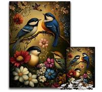 1000Pc Adults Jigsaw Puzzle Flower And Bird World Cardboard Jigsaw Puzzles Educational Games, with Matching Poster And Trivia Sheet for Age 14 Years Up 26X38CM