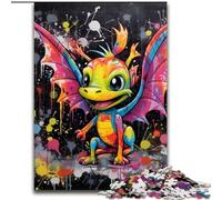 1000Pc Adults Jigsaw Puzzle Flying Dragon Graffiti Painting Puzzles 1000Pieces for Adults Family Activity Game for Teenager, DIY Home Decor Brain Teaser Gift (Size 26x38 cm)