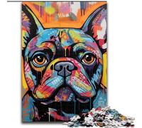 1000Pc Adults Jigsaw Puzzle French Bulldog Graffiti Puzzles 1000Pieces for Adults Family Activity Game for Teenager, DIY Home Decor Brain Teaser Gift (Size 50x75 cm)