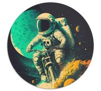 1000Pc Adults Jigsaw Puzzle Funny Astronaut And Motor Puzzles for Adults Challenging DIY Art for Enthusiasts, for Relaxation (67.5x67.5cm)