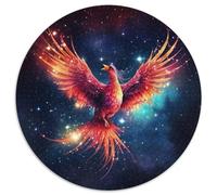 1000Pc Adults Jigsaw Puzzle Galaxy Bird of Phoenix Round Cardboard Jigsaw Family Interactive Game,Craft Gift with Colorful Artwork (67.5x67.5cm)