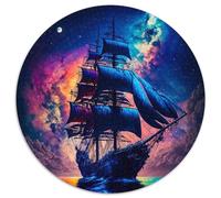 1000Pc Adults Jigsaw Puzzle Galaxy Pirate Ship Cardboard Jigsaw Home Activity for Holidays,Birthdays,and Family Game Nights (Size 67.5x67.5cm)