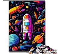 1000Pc Adults Jigsaw Puzzle Galaxy Planet Made of Wood, for Ages 14+ 50x75cm Brain Teaser Game for Teenagers, for Family Game Night