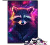 1000Pc Adults Jigsaw Puzzle Galaxy Raccoon Jigsaw Puzzles for Adults Family Interaction & Fun Gift, Vibrant Abstract Design size 50x75cm