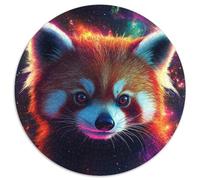 1000Pc Adults Jigsaw Puzzle Galaxy Red Panda Round Jigsaws 1000 Pieces for Adults Brain-Challenging DIY Decorative Game, Family Interactive Toy 67.5x67.5cm