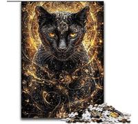1000Pc Adults Jigsaw Puzzle Golden Black Leopard Challenging Puzzles 26X38CM Ideal for Family Fun, Relaxation