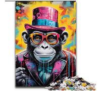 1000Pc Adults Jigsaw Puzzle Graffiti Painting Monkey Puzzle 1000Pieces Jigsaw Family Activity Game, Home Decor Wall Art (Size 26x38 cm)
