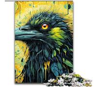 1000Pc Adults Jigsaw Puzzle Green Crow Jigsaw Puzzles for Adults Perfect for Halloween, Christmas, Birthday Gift 26x38cm