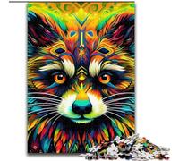 1000Pc Adults Jigsaw Puzzle Green Raccoon 1000 Pieces Puzzles for Adults Family Interactive Game, Brain Teaser Gift, Educational Toy 50x75cm