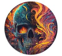 1000Pc Adults Jigsaw Puzzle Hellish Skull on Fire Jigsaw Puzzles for Adults Family Game Night, Home Decor & Brain Training Gift 67.5x67.5cm