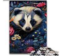 1000Pc Adults Jigsaw Puzzle Honey Badger Flowers Jigsaw Puzzles for Adults Brain-Challenging DIY Decorative Game, Family Interactive Toy size : 50x75cm