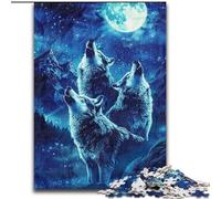 1000Pc Adults Jigsaw Puzzle Howling Wolves on The Mountain Jigsaw Puzzle Made of cardboard,for Teenagers, Family Interactive Game, Challenge Gift 1000pcs(26x38cm)