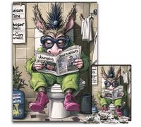 1000Pc Adults Jigsaw Puzzle Hyena Go Toilet Puzzles for Adults Creative Family Game & Home Decor, for Teenagers 26X38CM/10.23x14.96inch