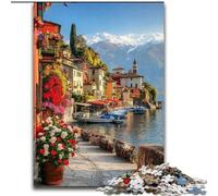 1000Pc Adults Jigsaw Puzzle Italian Village Made of Wood, Fun Activity for at Home size 50X75CM DIY Art Decor