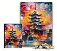 1000Pc Adults Jigsaw Puzzle Japanese Temple Jigsaw Puzzles for Adults 50x75 cm Perfect for Family Fun on Christmas, Thanksgiving, Birthdays & Easter