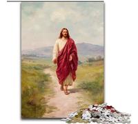 1000Pc Adults Jigsaw Puzzle Jesus Walking on The Road Impossible Jigsaw Puzzles for Adults Challenging DIY Brain Teaser for Teenagers (size50x75cm)