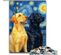 1000Pc Adults Jigsaw Puzzle Labrador Under The Night Sky Jigsaw Puzzles for Adults 1000 Teenager Stress Reduction Cool Unique Gift for Family (size 26x38cm)