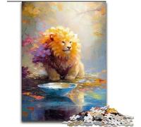 1000Pc Adults Jigsaw Puzzle Lions by The River Jigsaw Puzzle Made of Wood,for Teenagers, Family Interactive Game, Challenge Gift 1000pcs(50x75cm)