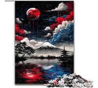 1000Pc Adults Jigsaw Puzzle Magical Mount Fuji Puzzle Made of Wood Suitable for Birthdays, Halloween, Thanksgiving, Easter size 50X75CM