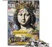1000Pc Adults Jigsaw Puzzle Mona Lisa Graffiti Jigsaw Made of cardboard Challenging Brain Teaser for Teenager, Family Game Night Fun size 38x26CM