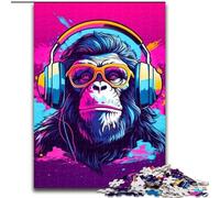 1000Pc Adults Jigsaw Puzzle Monkey Dj Music 1000 Piece Jigsaw Puzzles for Adults Ideal Holiday Or Birthday Gift, Party Game Toy Size 50X75CM