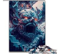 1000Pc Adults Jigsaw Puzzle Monster Made of Wood, for Teenagers Age Group 14+, Home Decor 50x75cm Educational & Fun Indoor Game for Home Decor