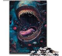 1000Pc Adults Jigsaw Puzzle Monster's Mouth Challenging Puzzles size 50x75cm for Home Decor, Brain Training