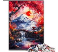 1000Pc Adults Jigsaw Puzzle Mount Fuji, Japan Jigsaw Made of cardboard Challenging Brain Teaser for Teenager, Family Game Night Fun size 38x26CM