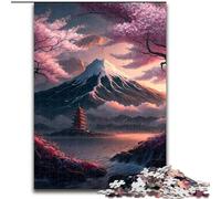 1000Pc Adults Jigsaw Puzzle Mount Fuji Jigsaw Puzzle Made of cardboard,Interactive Family Game, DIY Home Decor Brain Challenge Gift 1000pcs(26x38cm)