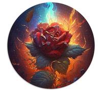 1000Pc Adults Jigsaw Puzzle Mysterious Rose Round Jigsaws 1000 Pieces for Adults Brain-Challenging DIY Decorative Game, Family Interactive Toy 67.5x67.5cm