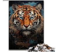 1000Pc Adults Jigsaw Puzzle Mystic Tiger Jigsaw Puzzles Made of cardboard,Perfect for Halloween, Christmas, Birthday Gift 1000pcs(26x38cm)