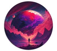 1000Pc Adults Jigsaw Puzzle Neon Alien Landscape 1000 Piece Jigsaw Family Interaction & Brain Challenge,Family Activity Challenge (67.5x67.5cm)