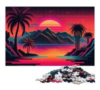 1000Pc Adults Jigsaw Puzzle Neon Retro Landscape cardboard Jigsaw Puzzles for Adults for Teenagers, Family Game Night, Brain-Challenging Gift Idea 26X38CM/10.23x14.96inch