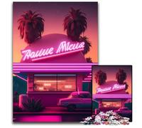 1000Pc Adults Jigsaw Puzzle Neon Retro Landscape cardboard Jigsaw Puzzles for Adults Fun at Home Activities, Birthday Present, Travel Gifts 26X38CM/10.23x14.96inch