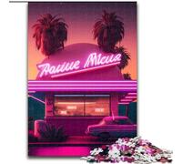 1000Pc Adults Jigsaw Puzzle Neon Retro Landscape Puzzles for Adults size 50x75cm Educational Activity for Cognitive Skills Cognitive Skill Improvement