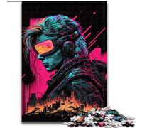 1000Pc Adults Jigsaw Puzzle Neon Robots Made of Wood, Ideal for Family Fun, Relaxation 50x75cm for Teenager & Family Fun