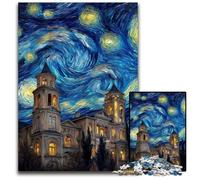1000Pc Adults Jigsaw Puzzle Night Sky Castle Wooden Jigsaw Puzzles For Family Fun, Suitable for Desktop Decoration for 14+ 50X75CM