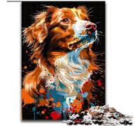 1000Pc Adults Jigsaw Puzzle Nova Scotia Duck Tolling Retriever Dog Jigsaw Puzzle Made of cardboard,Interactive Family Game, DIY Home Decor Brain Challenge Gift 1000pcs(26x38cm)