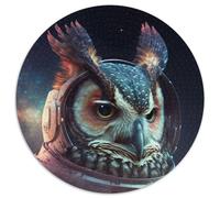 1000Pc Adults Jigsaw Puzzle Owl Astronaut Puzzles for Adults Challenging DIY Art for Enthusiasts, for Relaxation (67.5x67.5cm)