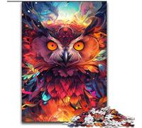 1000Pc Adults Jigsaw Puzzle Owl Made of Wood, for Parents, Lovers, Friends - Age 14+ 50x75cm for Birthday Holiday Christmas
