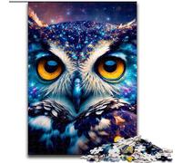1000Pc Adults Jigsaw Puzzle Owl Made of Wood, Idea, Humorous Artwork, Detailed Artwork 50x75cm for Birthday Holiday Christmas