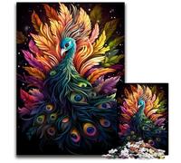 1000Pc Adults Jigsaw Puzzle Painting Colorful Peacock Wooden Jigsaw Puzzles for Adults Brain Challenge Game for Teenagers & Family Interaction 1000 PCS(75x50cm)