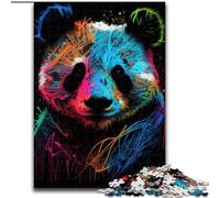 1000Pc Adults Jigsaw Puzzle Panda Animal Pop Art Bear Made of Wood, Ideal for Family Fun, Relaxation 50x75cm for Teenager & Family Fun