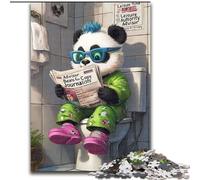 1000Pc Adults Jigsaw Puzzle Panda Go Toilet cardboard Jigsaw Puzzles Educational & Fun Indoor Game for Home Decor (Size 26x38cm)