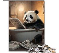 1000Pc Adults Jigsaw Puzzle Panda Reading Newspaper cardboard Jigsaw Puzzles Educational & Fun Indoor Game for Home Decor (Size 26x38cm)