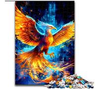 1000Pc Adults Jigsaw Puzzle Phoenix Made of Wood, Fun Activity for at Home 50x75cm DIY Art Decor