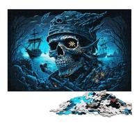 1000Pc Adults Jigsaw Puzzle Pirate Skeleton cardboard Jigsaw Puzzles for Adults for Teenagers, Family Game Night, Brain-Challenging Gift Idea 26X38CM/10.23x14.96inch